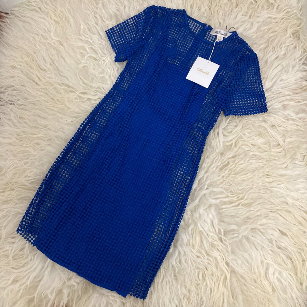 DIANE VON FURSTENBERG Chain Lace Dress 0061 - Picture 3 of 15
